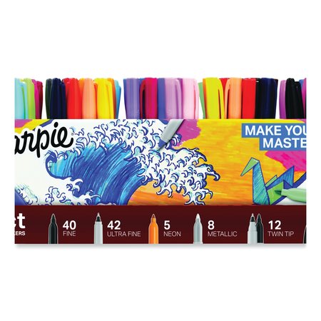 SHARPIE Permanent Markers Ultimate Collection, Assorted Tips, Assorted, PK115 1983255